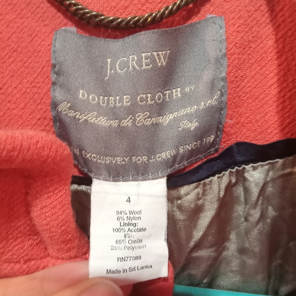 J. Crew double cloth by Manifattura di Carmignano salmon colored wool coat sz 4 - Picture 5 of 8